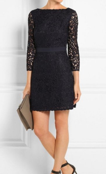 画像1: TORY BURCH　トリーバーチ　Renny V Back Lace Dress (1)