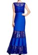 画像1: Tadashi Shoji タダシショージ　 Sheath Ribbed Lace Dress　ブルー (1)