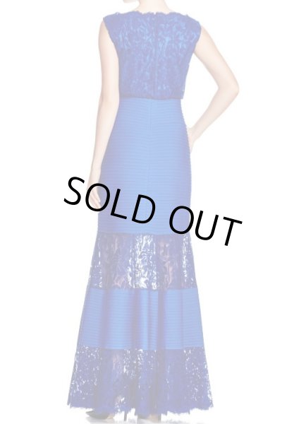 画像2: Tadashi Shoji タダシショージ  Sheath Ribbed Lace Dress ブルー (2)