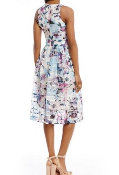 画像2: 【イバンカトランプ愛用】Ivanka Trump Floral Print Fit & Flare Midi Dress (2)