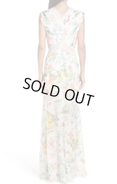 画像2: セール！Tadashi Shoji タダシショージ　Floral Pleat Chiffon Trumpet Gown 　ホワイト (2)