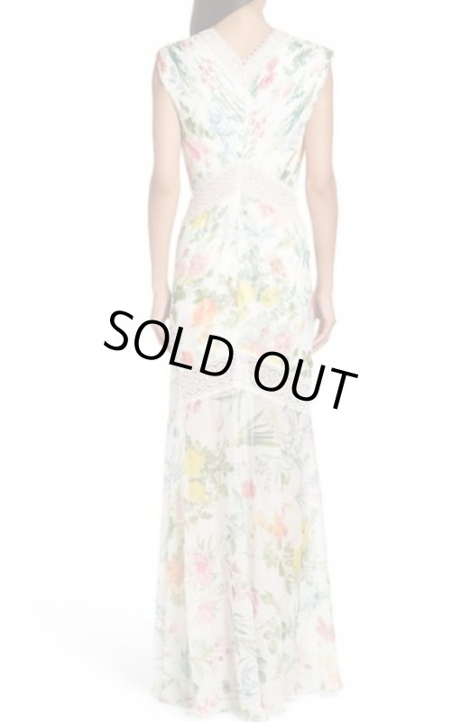 画像2: セール！Tadashi Shoji タダシショージ　Floral Pleat Chiffon Trumpet Gown 　ホワイト (2)