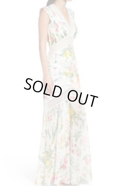 画像3: セール！Tadashi Shoji タダシショージ　Floral Pleat Chiffon Trumpet Gown 　ホワイト (3)