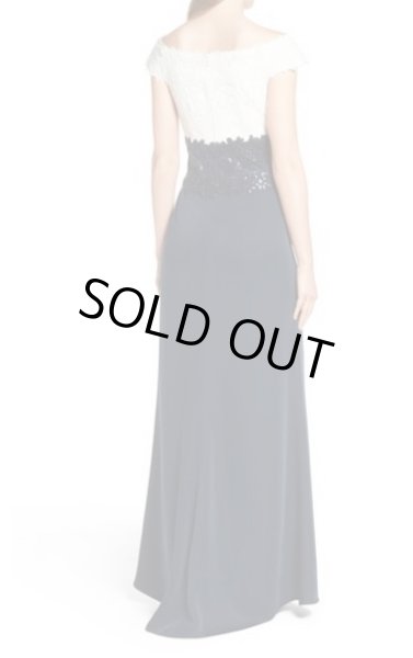 画像2: Tadashi Shoji タダシショージ　　Sequin Lace Two-Tone Gown ネイビー (2)