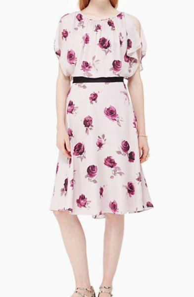 画像1: 【波瑠さんご着用】KATE SPADE New York ケイトスペード  Encore Rose Flutter Dress (1)