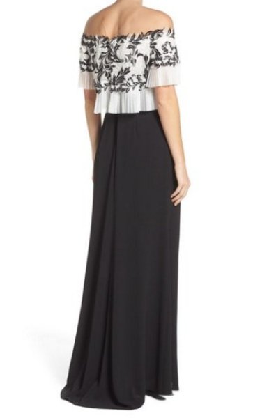 画像2: Tadashi Shoji タダシショージ Off The Shoulder Jersey Dress ブラック (2)