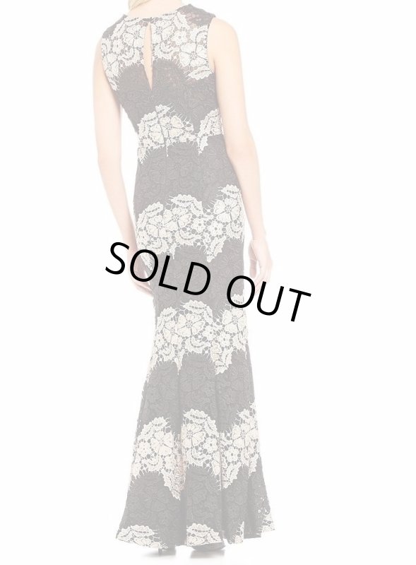 画像2: 【釈由美子さんに衣装協力】Calvin Klein ツートーンレース ロングドレス｜ノースリーブ・ラウンドネック (2)