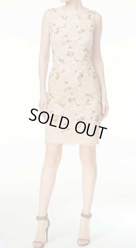 画像1: 【Robin Roberts着用】Calvin Klein カルバンクライン 　Embroidered Lace Sheath Dress (1)