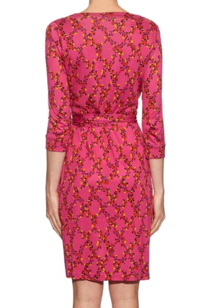 画像2: 即発!Diane von Furstenberg ダイアンフォンファステンバーグ New Julian Two wrap dress Shalamar Trellis Pink  51301 (2)