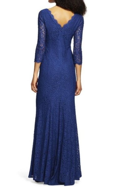 画像3: Adrianna Papell アドリアナパペル lace mermaid gown ブルー系 (3)