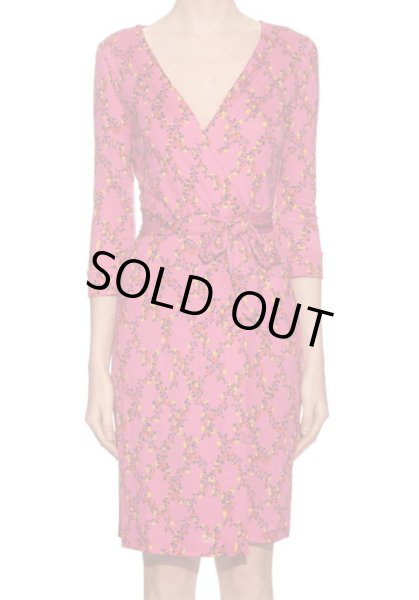 画像1: 即発！Diane von Furstenberg　ダイアンフォンファステンバーグ　New Julian Two wrap dress　Shalamar Trellis Pink  51301 (1)