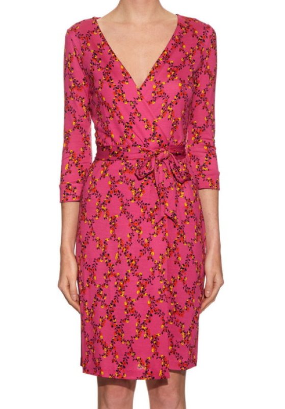 画像1: 即発！Diane von Furstenberg　ダイアンフォンファステンバーグ　New Julian Two wrap dress　Shalamar Trellis Pink  51301 (1)