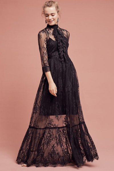 画像1: Tracy Reese トレイシーリース　Laced Victorian Maxi Dress (1)