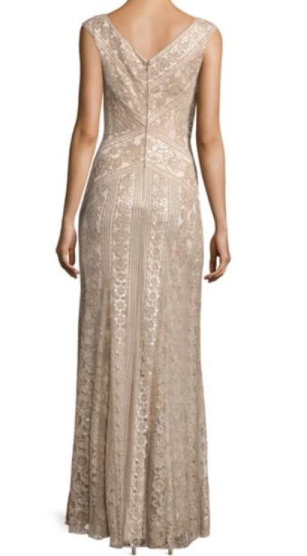 画像3: Tadashi Shoji タダシショージ   Lace Godet ドレス ベージュ系 (3)