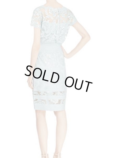 画像2: Tadashi Shoji  タダシショージ     Sequin Embroidered Blouson Dress ミント ブルー系 (2)