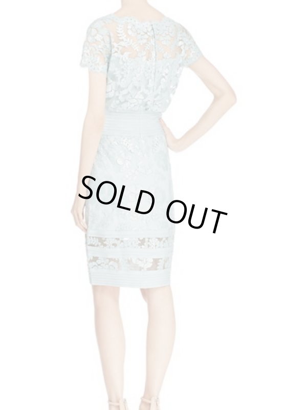 画像2: Tadashi Shoji  タダシショージ     Sequin Embroidered Blouson Dress　ミント ブルー系 (2)