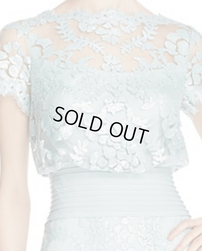 画像3: Tadashi Shoji  タダシショージ     Sequin Embroidered Blouson Dress　ミント ブルー系 (3)