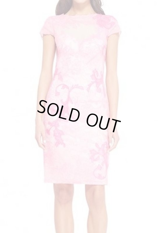 画像1: 【ドラマ使用】Tadashi Shoji タダシショージ　Tonal Lace Dress ピンク (1)