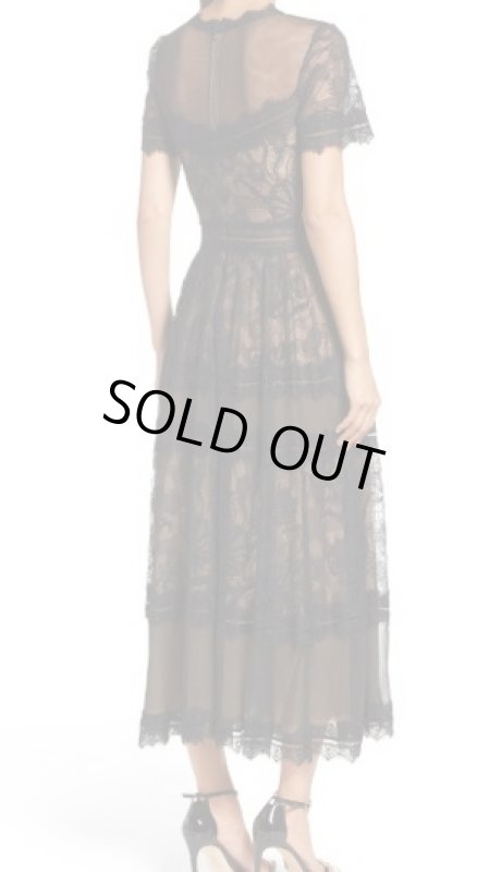 画像2: 1点のみ即発！Tadashi Shoji タダシショージ   camilla Lace Tea-Length ドレス　ブラック (2)