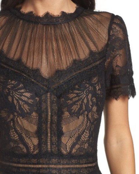 画像3: Tadashi Shoji タダシショージ   camilla Lace Tea-Length ドレス ブラック (3)