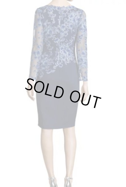 画像2: Tadashi Shoji  タダシショージ  Embroidered Neoprene Cocktail ドレス ブルー系、ネイビー系 (2)