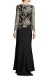 画像2: Tadashi Shoji  パーティードレス　Fit & Flare Lace Gown スモークパール、ブラック (2)