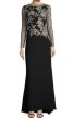 画像1: Tadashi Shoji  パーティードレス　Fit & Flare Lace Gown スモークパール、ブラック (1)