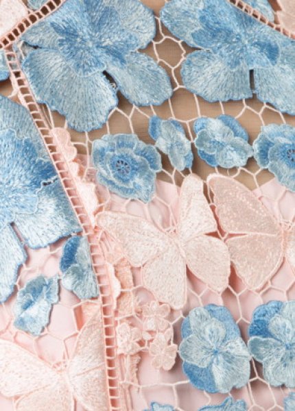 画像4:  Marchesa Notte   フローラル&バタフライレースドレス (4)