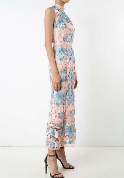画像2:  Marchesa Notte   フローラル&バタフライレースドレス (2)