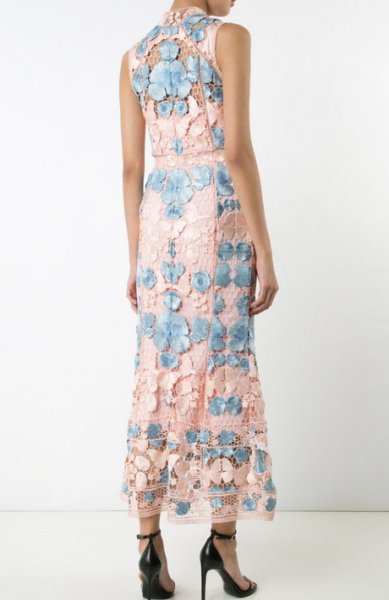 画像3:  Marchesa Notte   フローラル&バタフライレースドレス (3)