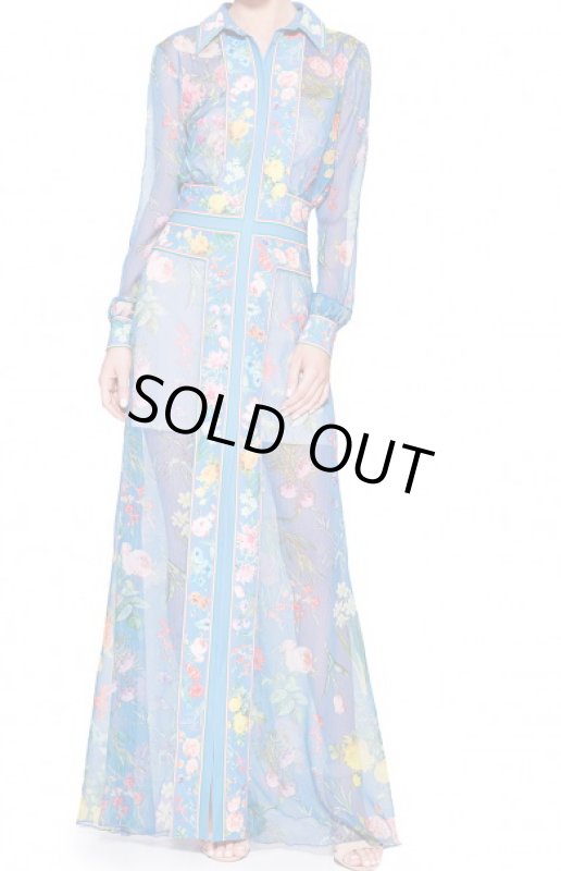 画像1: 【Jiang Xin愛用】Tadashi Shoji タダシショージ　YVETTE GOWN ブルー (1)