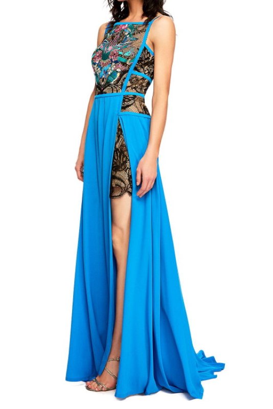 画像3: 再販売！Tadashi Shoji タダシショージ　 ILIANA GOWN　ブルー系 (3)