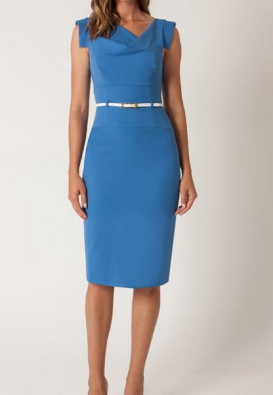 画像1: Black Halo  Jackie O Dress   Cerulean (1)