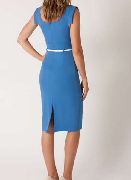 画像2: Black Halo  Jackie O Dress   Cerulean (2)