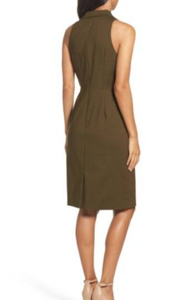 画像2: 【Kathie Lee Gifford愛用】Adrianna Papell アドリアナパペル オリーブシャツドレス (2)