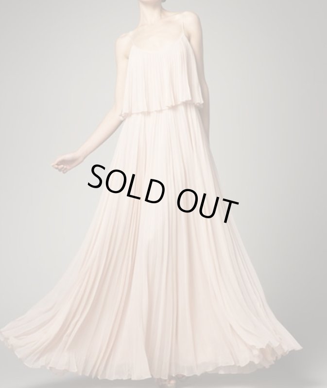 画像1: 再販売！【サラジェシカパーカー、セリーヌディオン愛用】Halston Heritage　プリーツロングドレス (1)