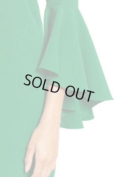 画像3: Milly ミリー Cady Nicole Ruffle Sleeve V-Neck Dress エメラルド (3)