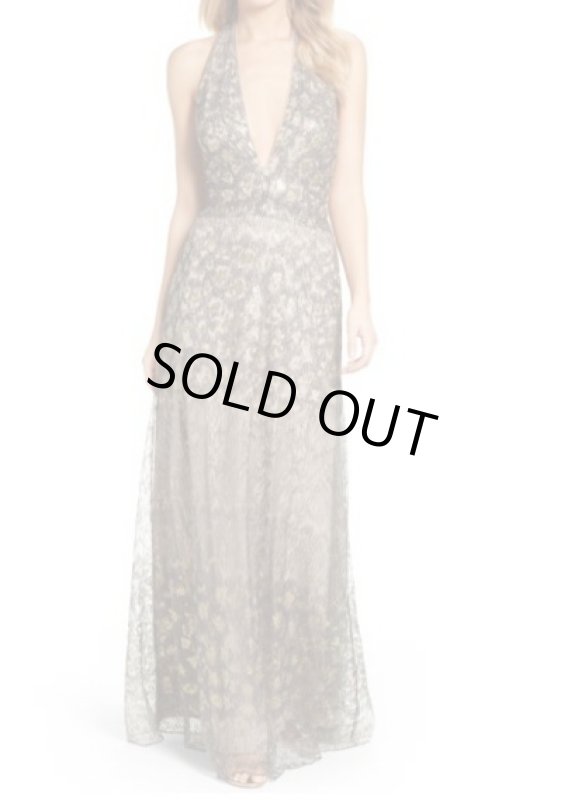 画像1: 【ドラマ使用】Tadashi Shoji タダシショージ  スパンコールホルタードレス (1)