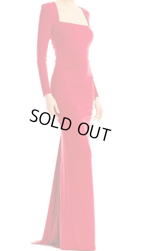 画像1: 【ドラマ使用】Nicole Miller ニコルミラー　Tucked Jersey Gown   レッド (1)