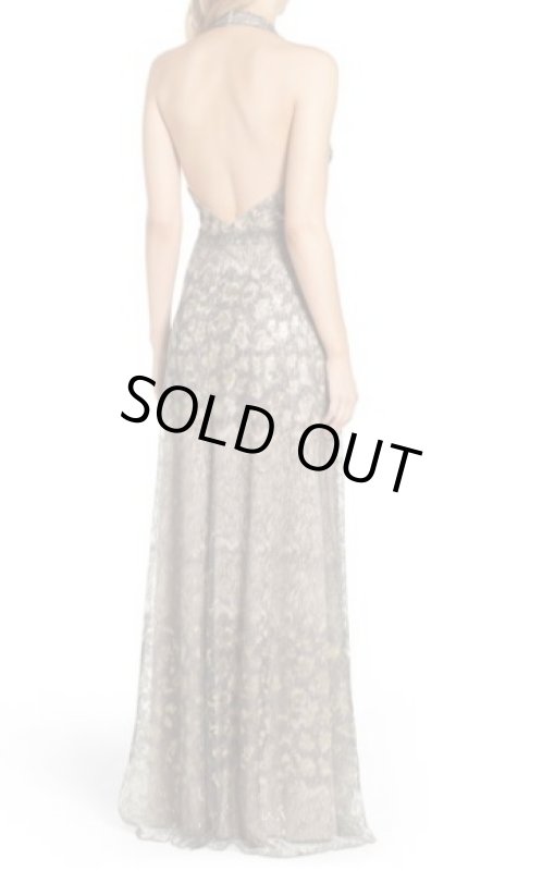 画像2: 【ドラマ使用】Tadashi Shoji タダシショージ  スパンコールホルタードレス (2)