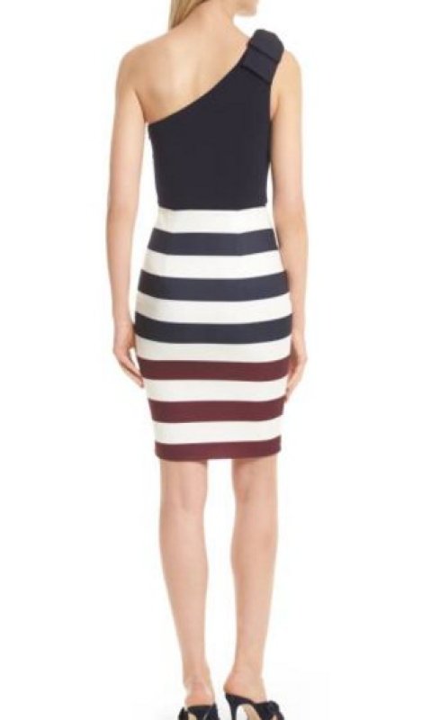 画像2: 【ドラマ使用】Ted baker テッドベイカー　ワンショルダーストライプドレス (2)