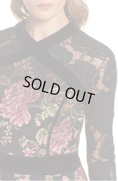 画像4: セール!Tadashi Shoji タダシショージ   Lace & Brocade マーメイドドレス ブラック (4)