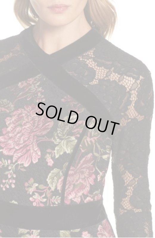 画像4: セール！Tadashi Shoji タダシショージ   Lace & Brocade マーメイドドレス　ブラック (4)