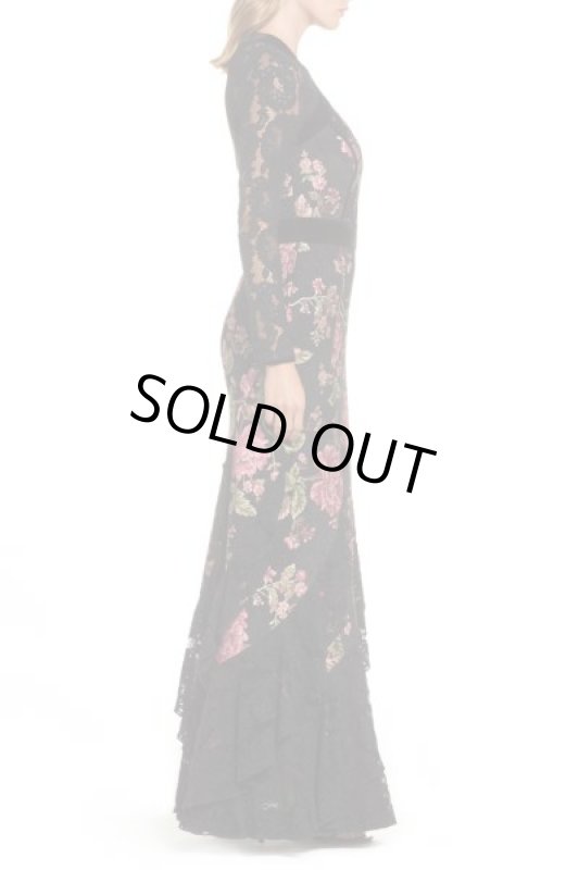 画像3: セール！Tadashi Shoji タダシショージ   Lace & Brocade マーメイドドレス　ブラック (3)