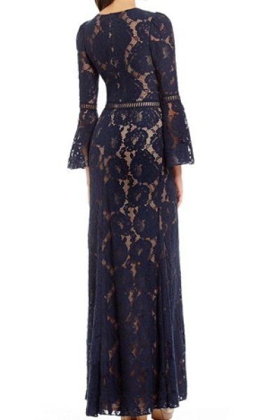 画像2: セール!Tadashi Shoji タダシショージ   Olivier Gown ネイビー系 (2)