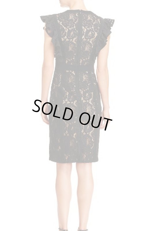 画像2: Tadashi Shoji　タダシショージ　ラッフルレースドレス ブラック (2)
