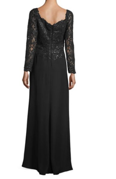 画像2: Tadashi Shoji  タダシショージ Sequin Crepe Evening Gown ブラック (2)