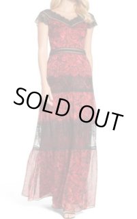 再販売！Tadashi Shoji タダシショージ ローズレース＆シフォンロング