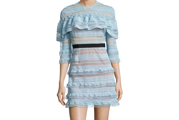 画像2: 【ジェナディーワン愛用】Self Portrait セルフポートレート Grid Guipure Dress (2)