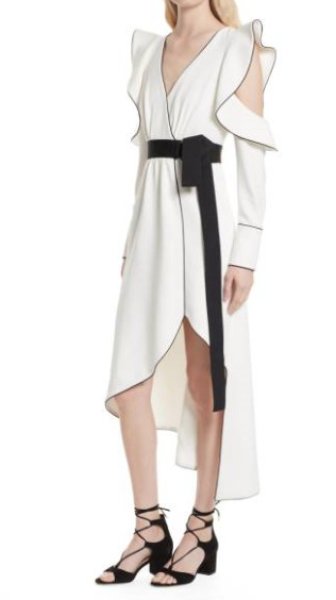 画像4: 【イヴァンカトランプ、Catt Sadler着用】Self Portrait セルフポートレイト コールドショルダーアシンメトリックドレス (4)